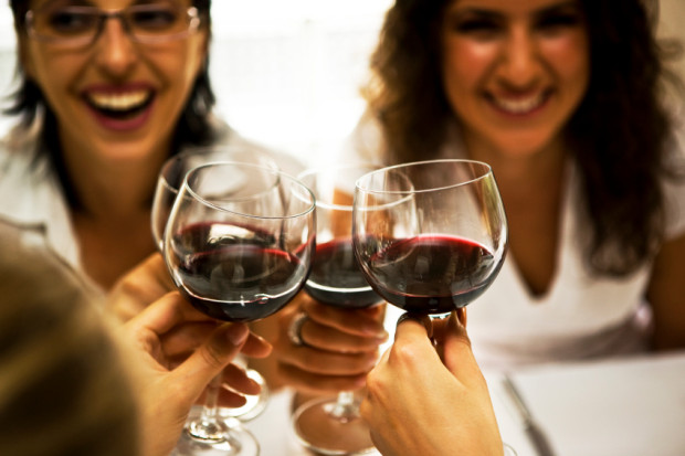 Friends toasting with wine, selective focus, canon 1Ds mark III