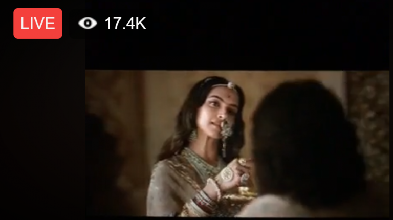 पद्मावत फिल्म फेसबुक पर लाइव फिल्म लाखों देख रहे है।