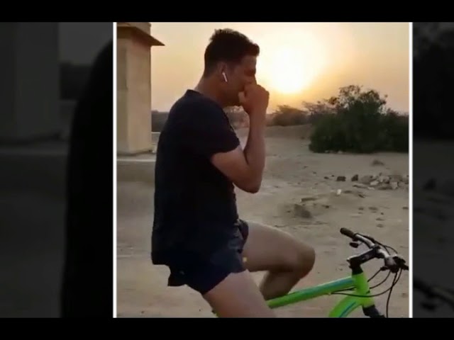 राजस्थान में अक्षय कुमार का साइकिल पर स्टंट ( विडियो )